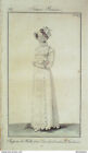 Gravure de mode Costume Parisien 1811 n°1159 Chapeau de paille & guirlande