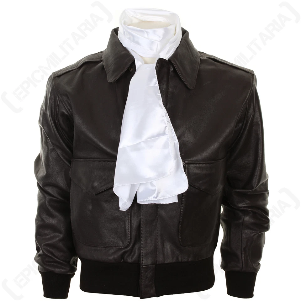 White Pilots Flight Scarf - Long Silk Blend Flight Neck Airman Plain New - Image 1 of 2