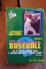 1991 Score Baseball Bubble Gum Cards Wax Box - NEW - 36 Factory Sealed Packs