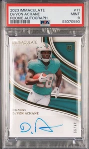 2023 Panini Immaculate Devon Achane /99 Rookie Auto PSA 9 Mint Dolphins - Bild 1 von 4