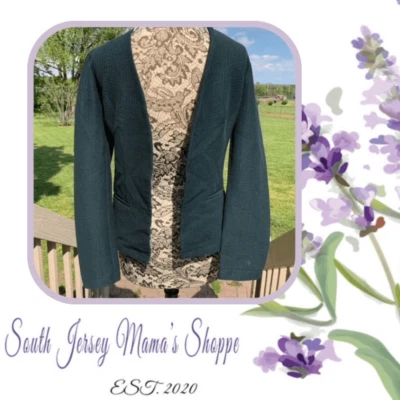 Blazer Noir Talla Pequeña Verde Oscuro Negro Diseño Geométrico (C48) Foto 1 de 4