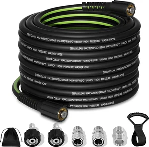 Pressure Washer Hose 50 FT X 1/4'',3600 PSI Kink Resistant Power Washer Hose Rep - Picture 1 of 8