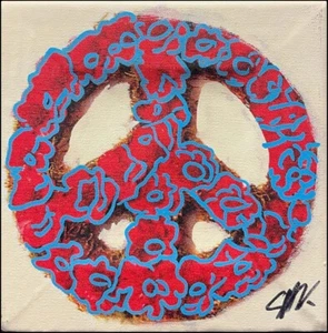 Steve Kaufman PEACE 2 serigraph canvas Hand Signed Make an Offer FREE SHIPPING - Picture 1 of 3