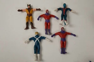 Lot 5 X Men Bendies (R2L) Bendy JusToys BendEms Wolverine Magneto Cyclops Night - Picture 1 of 6