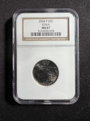 2004-P 25C Iowa State Quarter NGC MS 67 - Image 1 of 3
