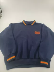 Vintage Iou Print Sweatshirt blau mittel leicht 90er Retro bequem B1 - Bild 1 von 14