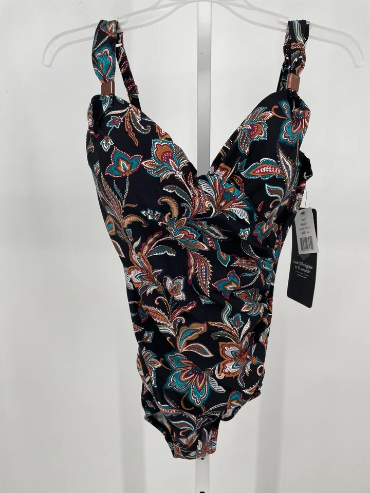 Traje de baño Miraclesuit para mujer sirena floral escocesa de una pieza 14 negro multi 6552517 Foto 1 de 4