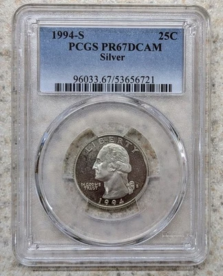 1994-S Washington Silver Quarter 25C PCGS  DCAM - Image 1 of 3