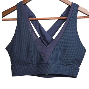 Mondetta Medium Navy Blue Criss Cross Back Activewear Sports Bra - Picture 1 of 8