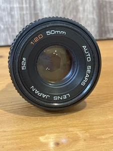 Vintage Auto Sears 50mm f2.0 Prime Lens Japan Manual Focus 52mm SLR Film Camera - Picture 1 of 4
