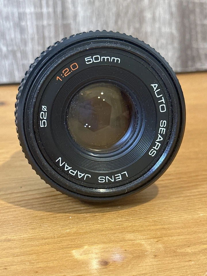 Auto Sears 50mm f2.0 Prime Lens Japan Manual Focus 52mm SLR Film Camera - Image 1 of 4
