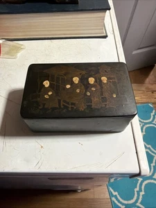 Antike chinesische Export Chinoiserie Lack Schnupftabakdose 19. Jahrhundert 2 x 3 x 5 Zoll - Bild 1 von 18