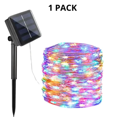 Outdoor LED Solar Garland 7M/12M/22M/32M Waterproof IP65 Garden Multicolor - Image 1 of 4