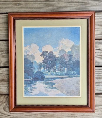 Impresión de paisaje de edición limitada Maxfield Parrish de colección tarde de otoño. Foto 1 de 4