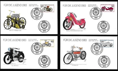 GERMANY FDC 1983 Michel 1168/71 Set - Youth: Historic Motor Cycles - Image 1 of 2