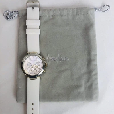 Adrienne Vittadini ADS10365 Watch Quartz Movt White Silicone Band New Battery Foto 1 de 4