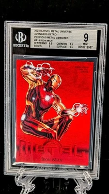 2023 Marvel Metal Avengers Retro PMG Red Iron Man 71/100 BGS 9 MINT - Image 1 of 2