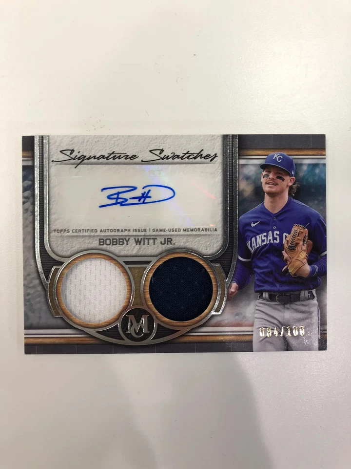2023 Topps Museum Collection Bobby Witt Jr. Dual Relic Auto /100 - Image 1 of 2
