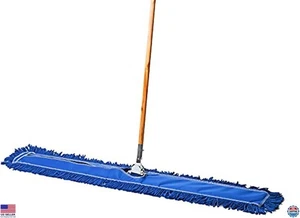 48" kommerzieller Staubwischer & Kehrmaschine für Hartholzböden, wiederverwendbarer Moppkopf, blau - Bild 1 von 6
