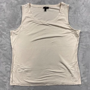 Talbots Women’s Size L Petite Cream Soft Tank Top Sleeveless Shirt Stretch - Picture 1 of 7