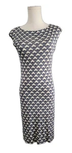 Tory Burch Dress Women XS Geometric Print Silk Knit Sheath Body Skimming  - Picture 1 of 4