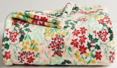 MANTA FLORAL de acebo y flores de vacaciones 5x6 pies de gran tamaño The Big One® ¡NUEVA!! Foto 1 de 4