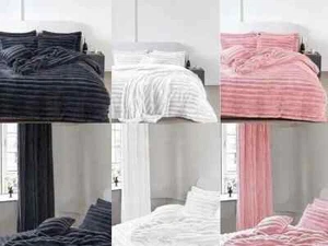 Big Cord Teddy Fleece Duvet Cover Set – Soft Warm Thermal Bedding with Pillowcas - Picture 1 of 9