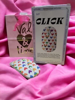 IJOY CLICK WIRELESS BLUETOOTH MOUSE , HEART PATTERNED W/ BONUS GIFT BAG - Image 1 of 4
