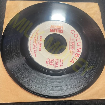 Johnny Mathis – Evil Ways Promo - Mono / Stereo, 45 RPM VG+ - Image 1 of 4