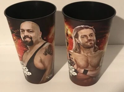 WWE 7-ELEVEN SUMMERSLAM Super BIG GULP CUPS Edge & Big Show 2010 Lote de 2 Foto 1 de 2