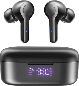 Bluetooth 5.3 Wireless Earbuds,Deep Bass Loud Sound Clear Call Noise Cancelling - Picture 1 of 6