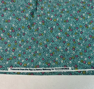 1/2 Yard Nancy Mahoney "Treasures From The Past" Clothworks Calico Cotton Fabric - Picture 1 of 2