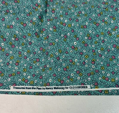 1/2 Yard Nancy Mahoney "Treasures From The Past" Clothworks Calico Cotton Fabric - Image 1 of 2