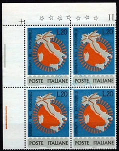REPUBBLICA 1965 - Giornata del francobollo QUARTINA (USATI) - Picture 1 of 1
