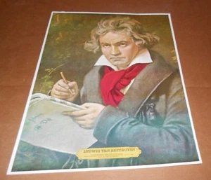 Musician Classical Composer Ludwig Van Beethoven 1976 Poster 17.5x22.75 RARE - Picture 1 of 2