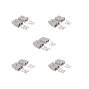 50 amp Grey Anderson Style Connectors 10pc Pack with terminals - Picture 1 of 1