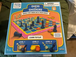 FAMILY FIRST GAMES CHESS AND CHECKERS  New Sealed - Picture 1 of 1