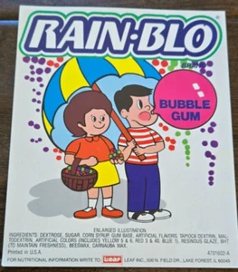 1970'S VINTAGE LEAF RAIN-BLO BUBBLE GUM GUM BALL VENDING MACHINE AD CARD - Picture 1 of 1