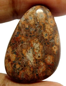 100% Natural Red Ocean Jasper Fancy Shape Cab Loose Gemstone 31x21x6mm 28.40Cts - Picture 1 of 5