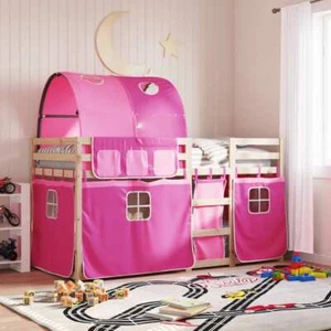 Bunk Bed without Mattress Pink 90x200 cm Solid Wood Pine vidaXL - Picture 1 of 12