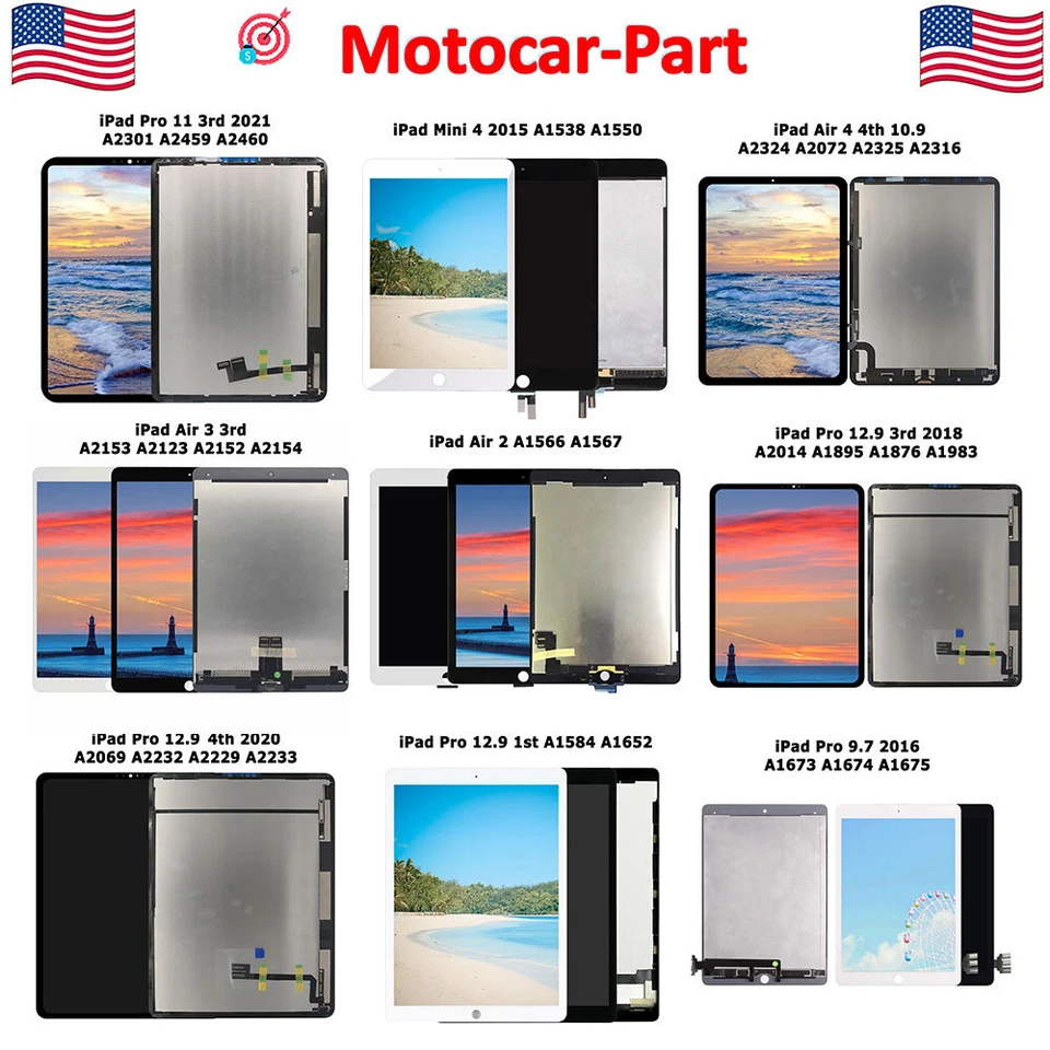 Digitalizador de pantalla táctil con pantalla LCD para iPad Air 2/3/4/5 mini 5 iPad Pro 11 12.9 Foto 1 de 1