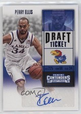 2016-17 Panini Contenders Draft Picks College Ticket Blue Foil Perry Ellis Auto