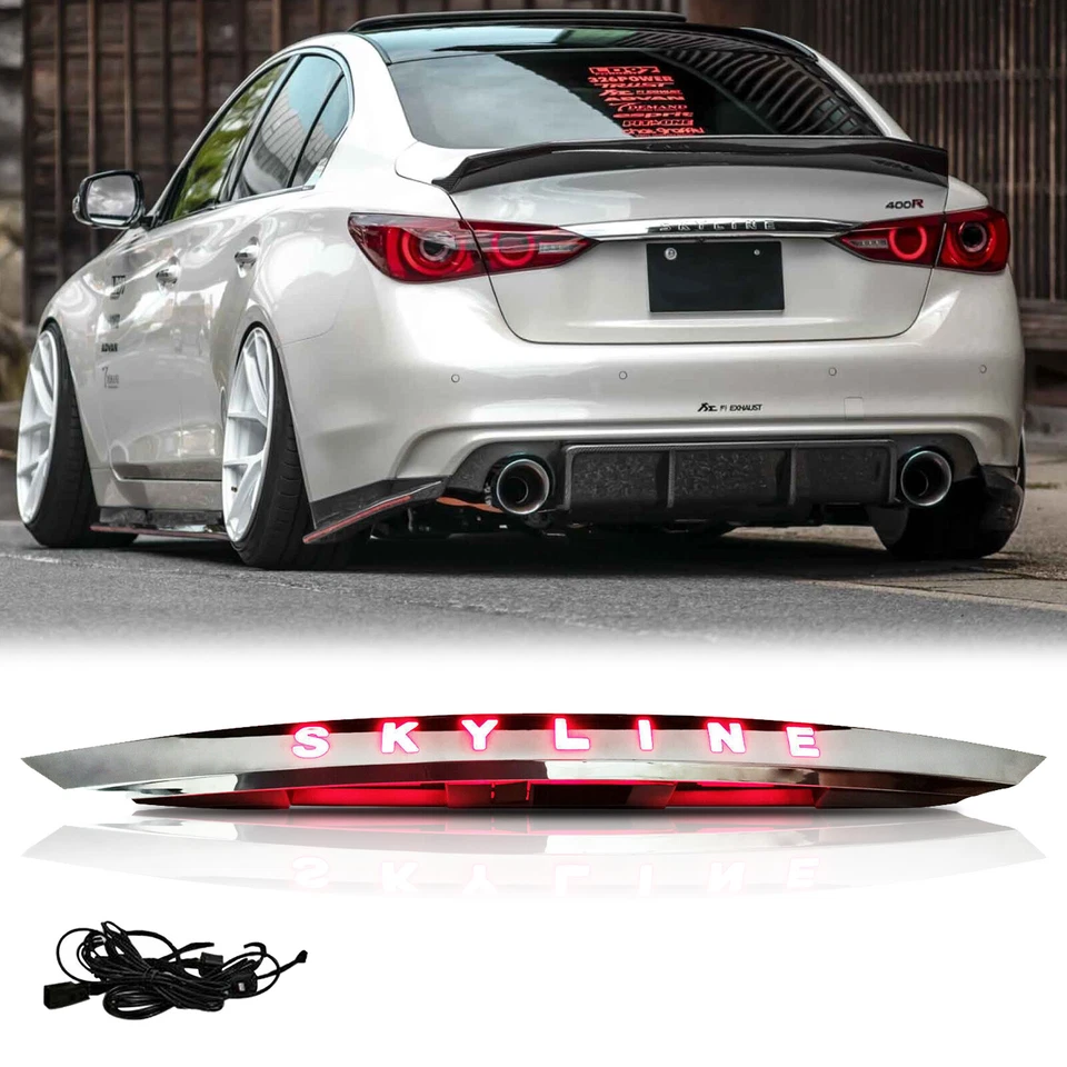 Подходит для Infiniti Q50 Q50S 2014-2017 годов выпуска задняя дверь багажник светодиодный задний фонарь тормоз хромированная отделка - Изображение 1 из 4