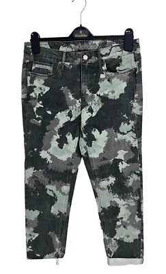 Calvin Klein Men's Green Camouflage Ankle Skinny Cuffed Denim Jeans Size 30X26 - Image 1 of 4