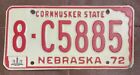 Nebraska 1973 HALL COUNTY License Plate # 8-C5885