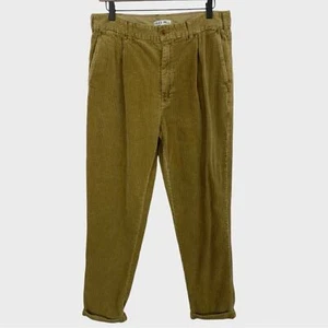 ALEX MILL Tapered Tan Pleated Corduroy Trousers Size 32L - Picture 1 of 7