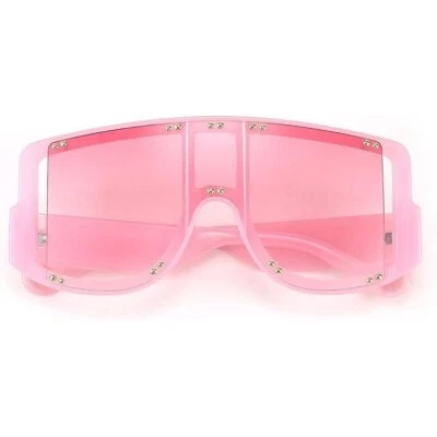 Негабаритный щит солнцезащитные очки женщин моды козырек розовый объектив UV400 защиты Gafas - Изображение 1 из 4