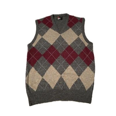 Vintage 1960s argyle Sleeveless Sweater Vest / Mens Medium  - Image 1 of 4