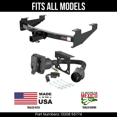 For 07 GMC Sierra 2500 HD Classic Trailer Hitch +7Pin Wiring fit All Models Curt Foto 1 de 4