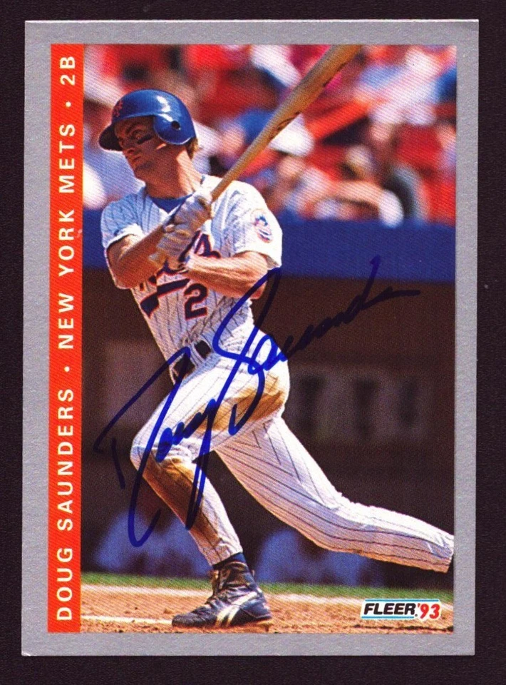1993 Fleer Final Edition #F-105 DOUG SAUNDERS Signed AUTO NY Mets TOUGH - Image 1 of 1